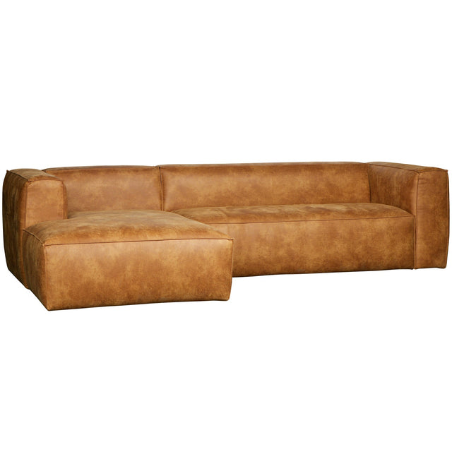 Bean Hoekbank Links Cognac van WOOOD – Luxe comfort op maat van PureWonen. Vraag naar de beste prijs.