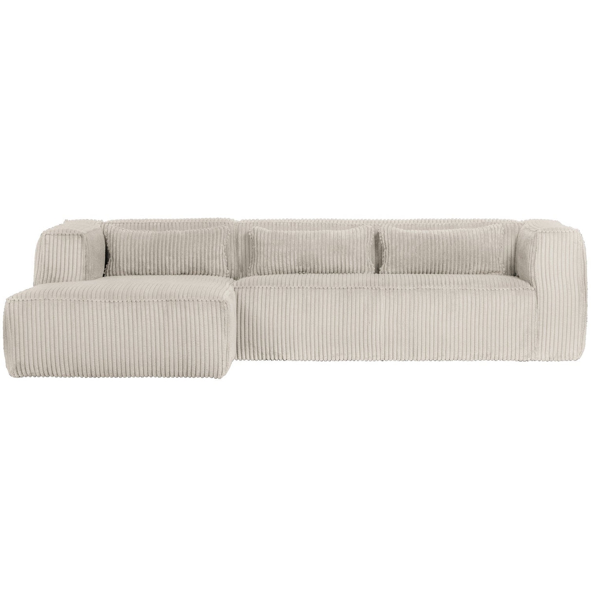 Bean Hoekbank Links Grove Ribstof Naturel van WOOOD – Luxe comfort op maat van PureWonen. Vraag naar de beste prijs.
