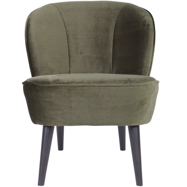 Sara Fauteuil Fluweel Warm Groen van WOOOD – Luxe comfort op maat van PureWonen. Vraag naar de beste prijs.