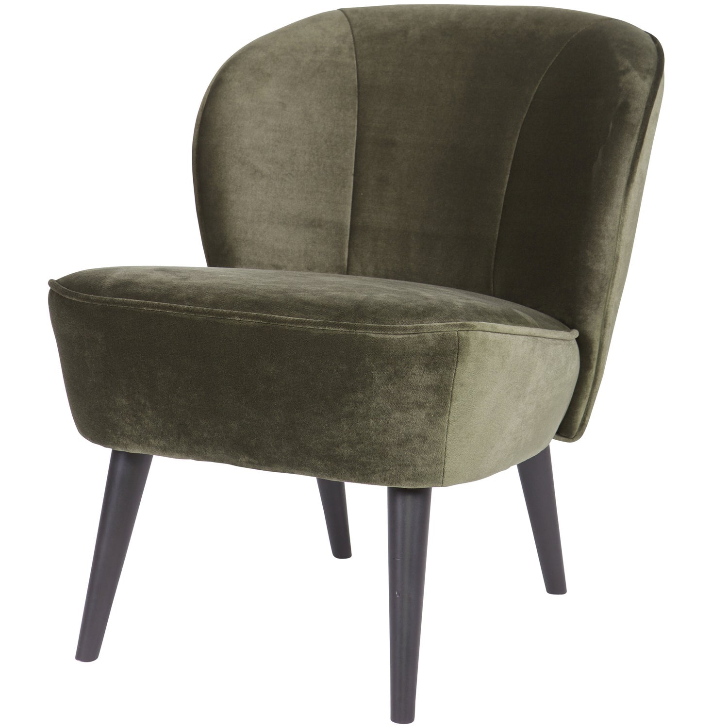 Sara Fauteuil Fluweel Warm Groen van WOOOD – Luxe comfort op maat van PureWonen. Vraag naar de beste prijs.