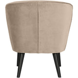 Sara Fauteuil Fluweel Khaki van WOOOD – Luxe comfort op maat van PureWonen. Vraag naar de beste prijs.