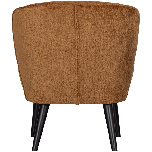Sara Fauteuil Structure Velvet Cognac van WOOOD – Luxe comfort op maat van PureWonen. Vraag naar de beste prijs.