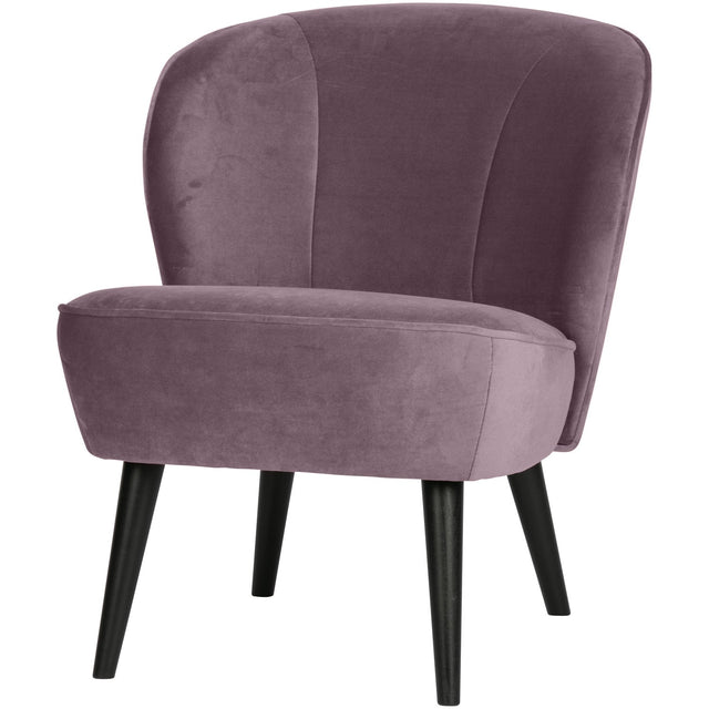 Sara Fauteuil Fluweel Warm Lila van WOOOD – Luxe comfort op maat van PureWonen. Vraag naar de beste prijs.
