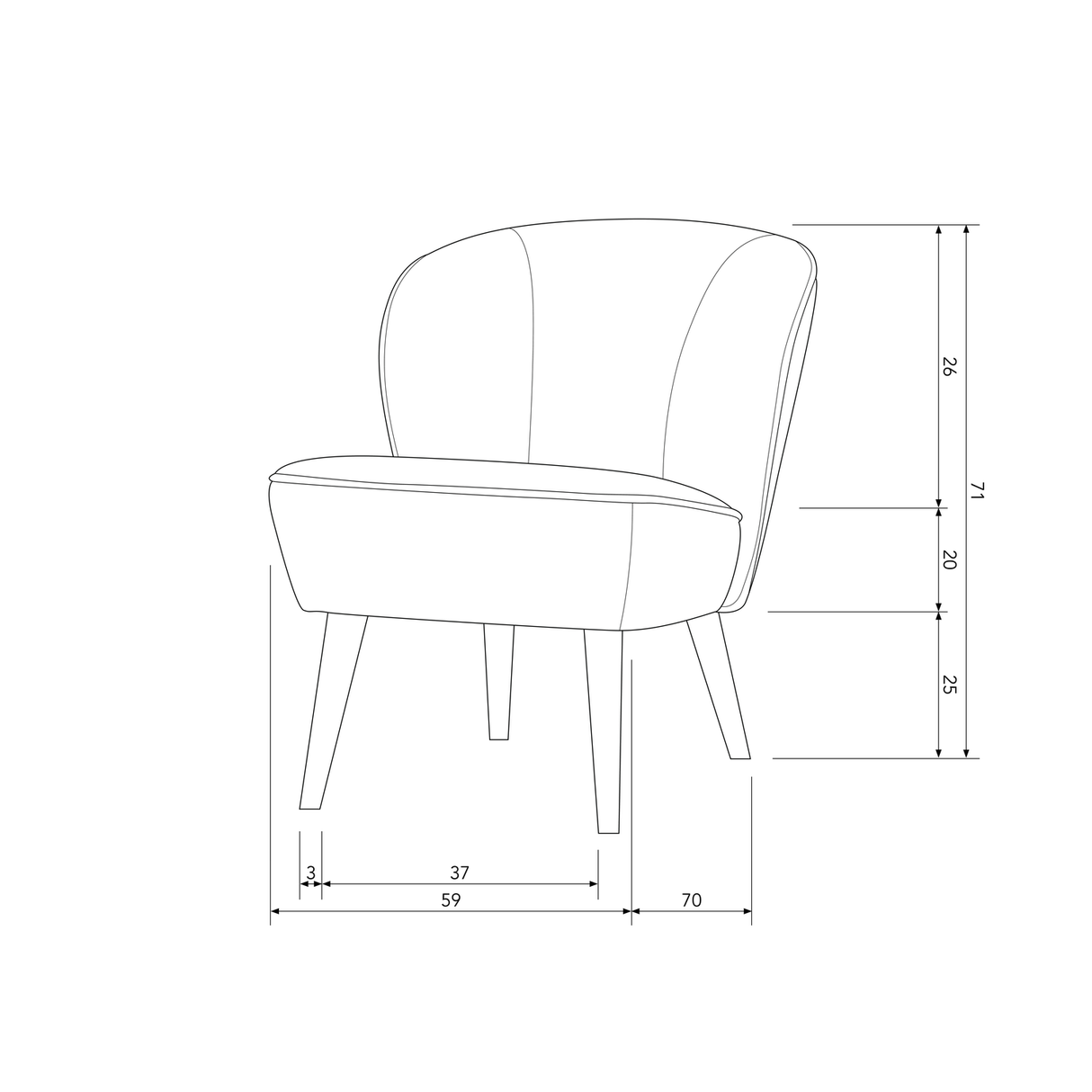 Sara Fauteuil Fluweel Warm Groen van WOOOD – Luxe comfort op maat van PureWonen. Vraag naar de beste prijs.