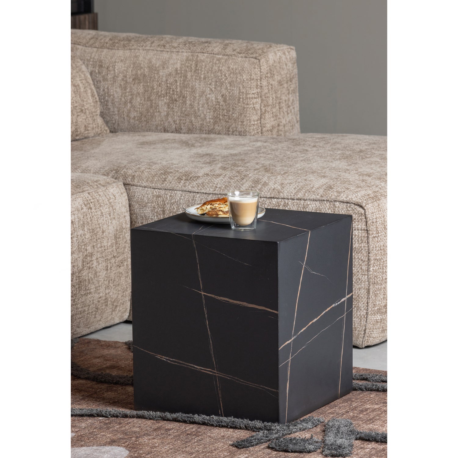 Bean Hoekbank Rechts Grove Melange Stof Travertin van WOOOD – Luxe comfort op maat van PureWonen. Vraag naar de beste prijs.