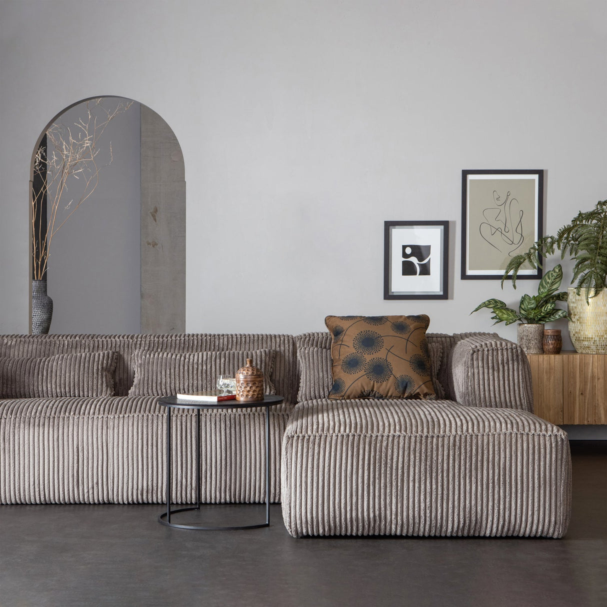 Bean Hoekbank Rechts Grove Ribstof Terrazzo van WOOOD – Luxe comfort op maat van PureWonen. Vraag naar de beste prijs.