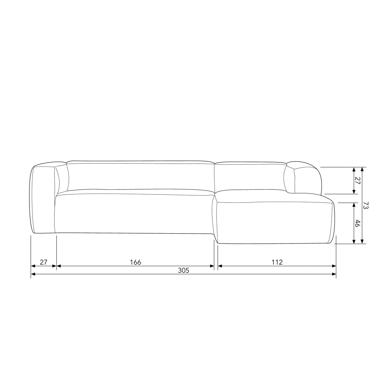 Bean Hoekbank Rechts Army van WOOOD – Luxe comfort op maat van PureWonen. Vraag naar de beste prijs.