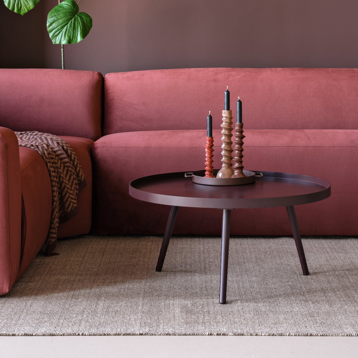 Mesa Bijzettafel Xl 39 Xo78 Cm Hout Bordeauxrood [Fsc]