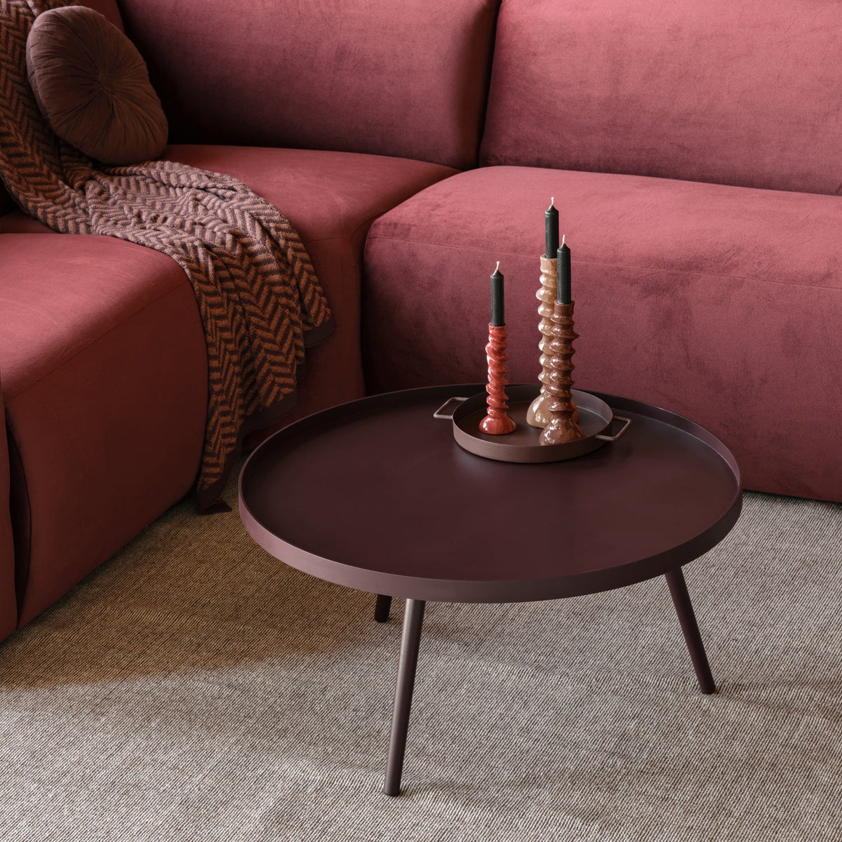 Mesa Bijzettafel Xl 39 Xo78 Cm Hout Bordeauxrood [Fsc]
