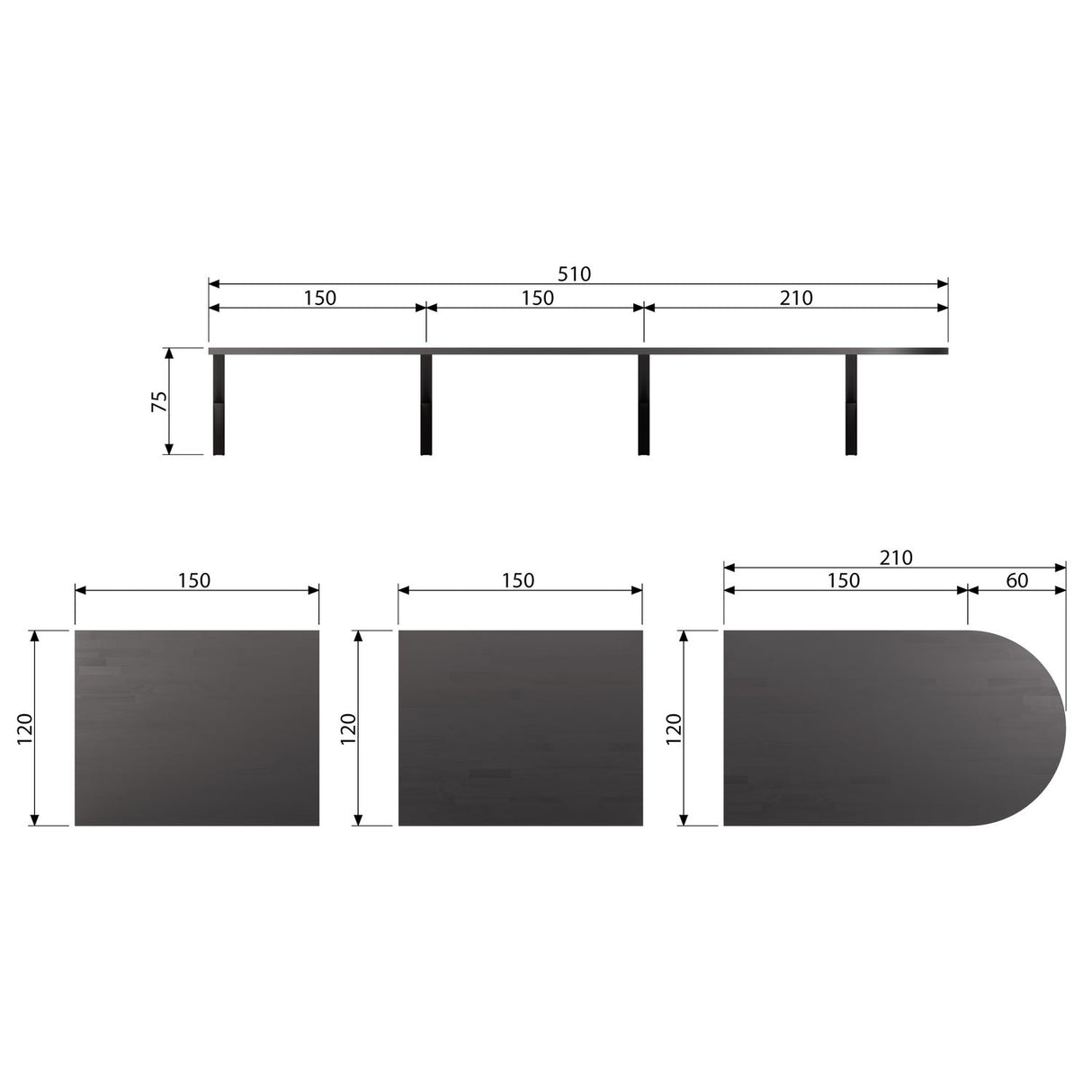 Tablo Lungo Tussenblad Essen Blacknight Matt [Fsc] van WOOOD - laagste prijs offerte van PureWonen
