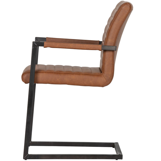 Bas Eetkamerstoel Pu Cognac van WOOOD – Luxe comfort op maat van PureWonen. Vraag naar de beste prijs.
