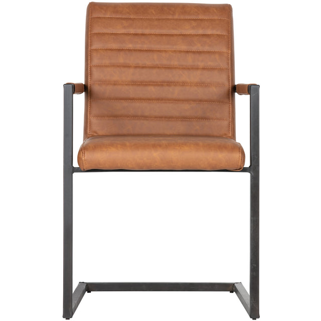 Bas Eetkamerstoel Pu Cognac van WOOOD – Luxe comfort op maat van PureWonen. Vraag naar de beste prijs.