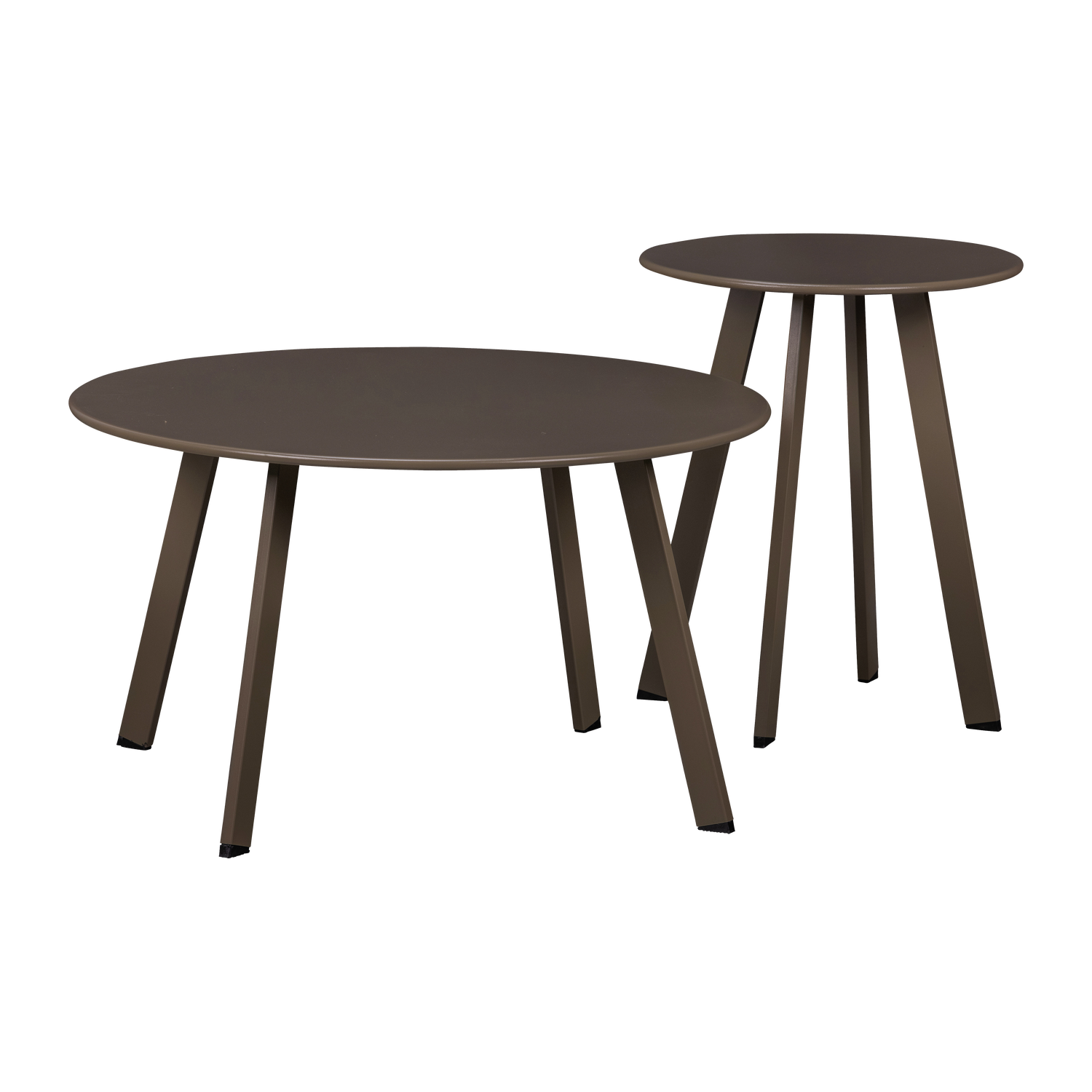 Fer Tuin Bijzettafel O70 Cm Metaal Donkerbruin