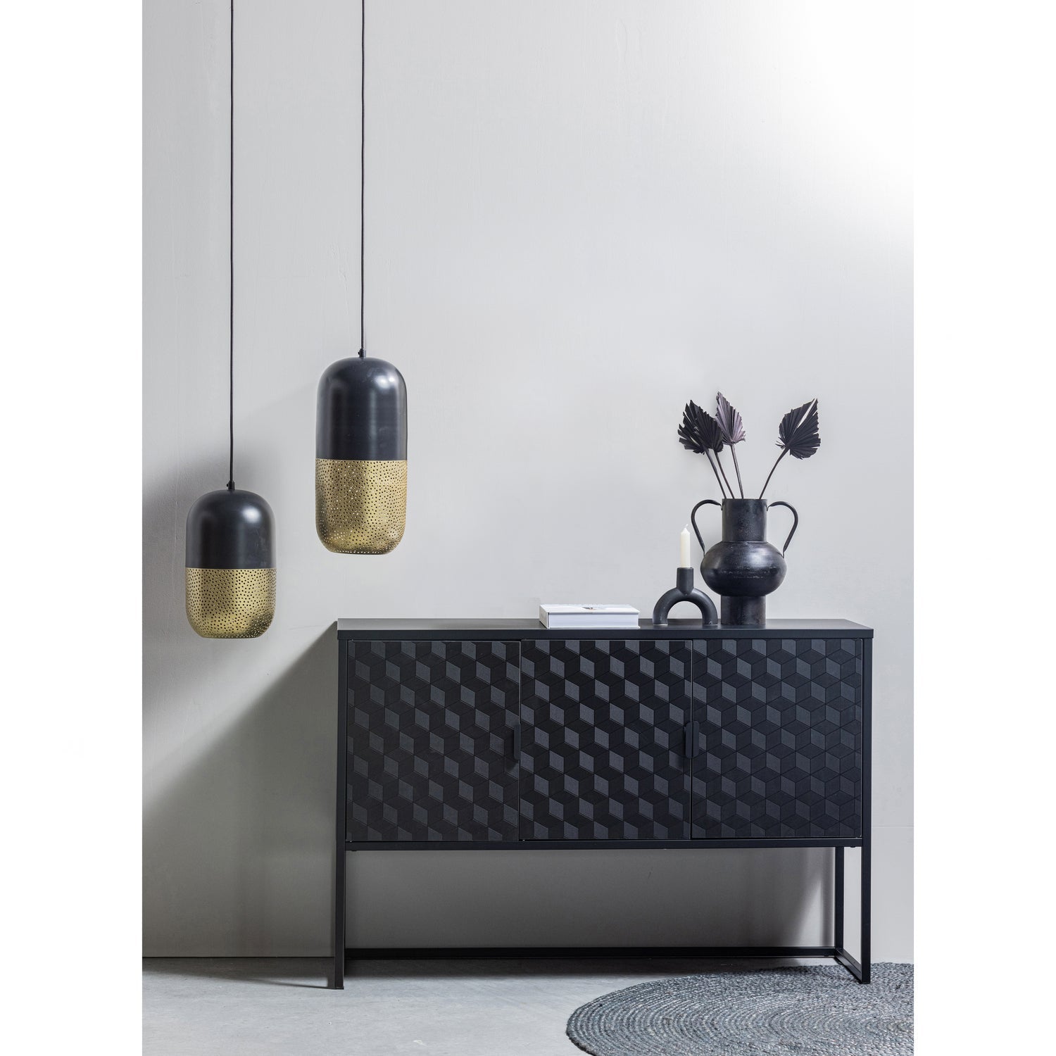 Tirsa Hanglamp 46 Cm Metaal Zwart Brass van WOOOD – Luxe comfort op maat van PureWonen. Vraag naar de beste prijs.