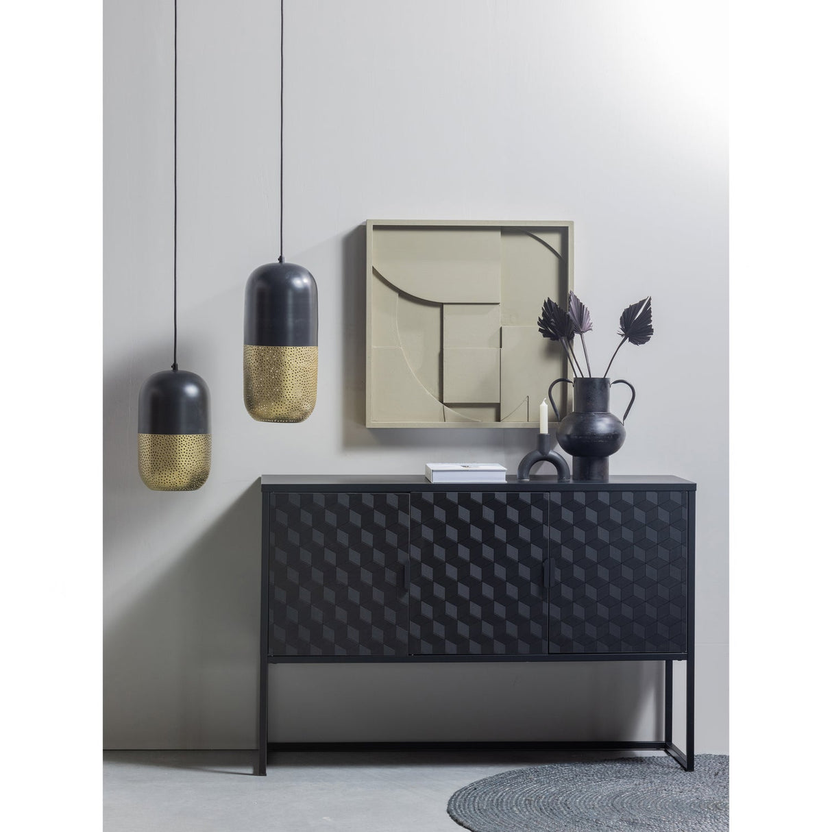 Tirsa Hanglamp 46 Cm Metaal Zwart Brass van WOOOD – Luxe comfort op maat van PureWonen. Vraag naar de beste prijs.