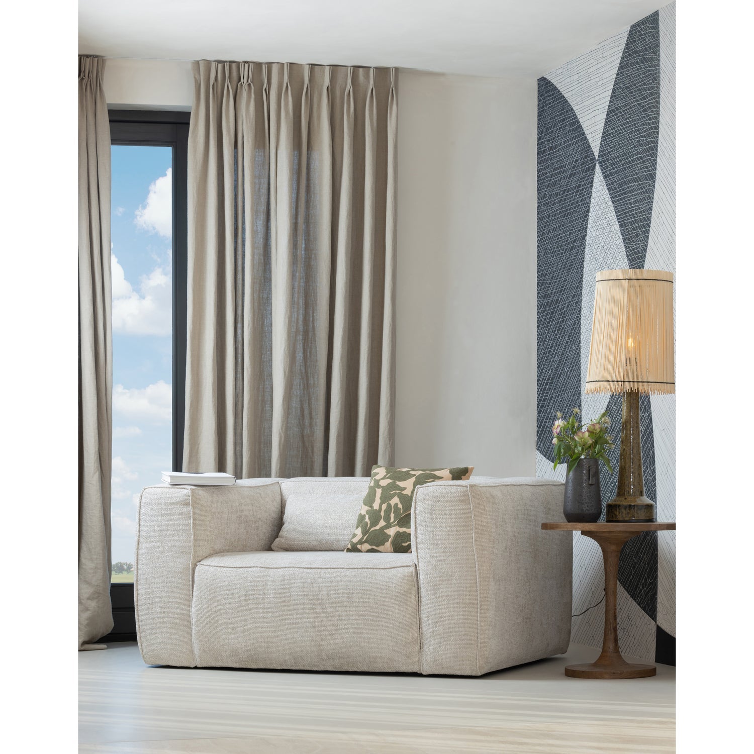 BEAN FAUTEUIL GROVE MELANGE STOF NATUREL van WOOOD – Luxe comfort op maat van PureWonen. Vraag naar de beste prijs.