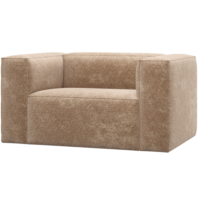 Bean Fauteuil Chenille Velvet Perzikroze