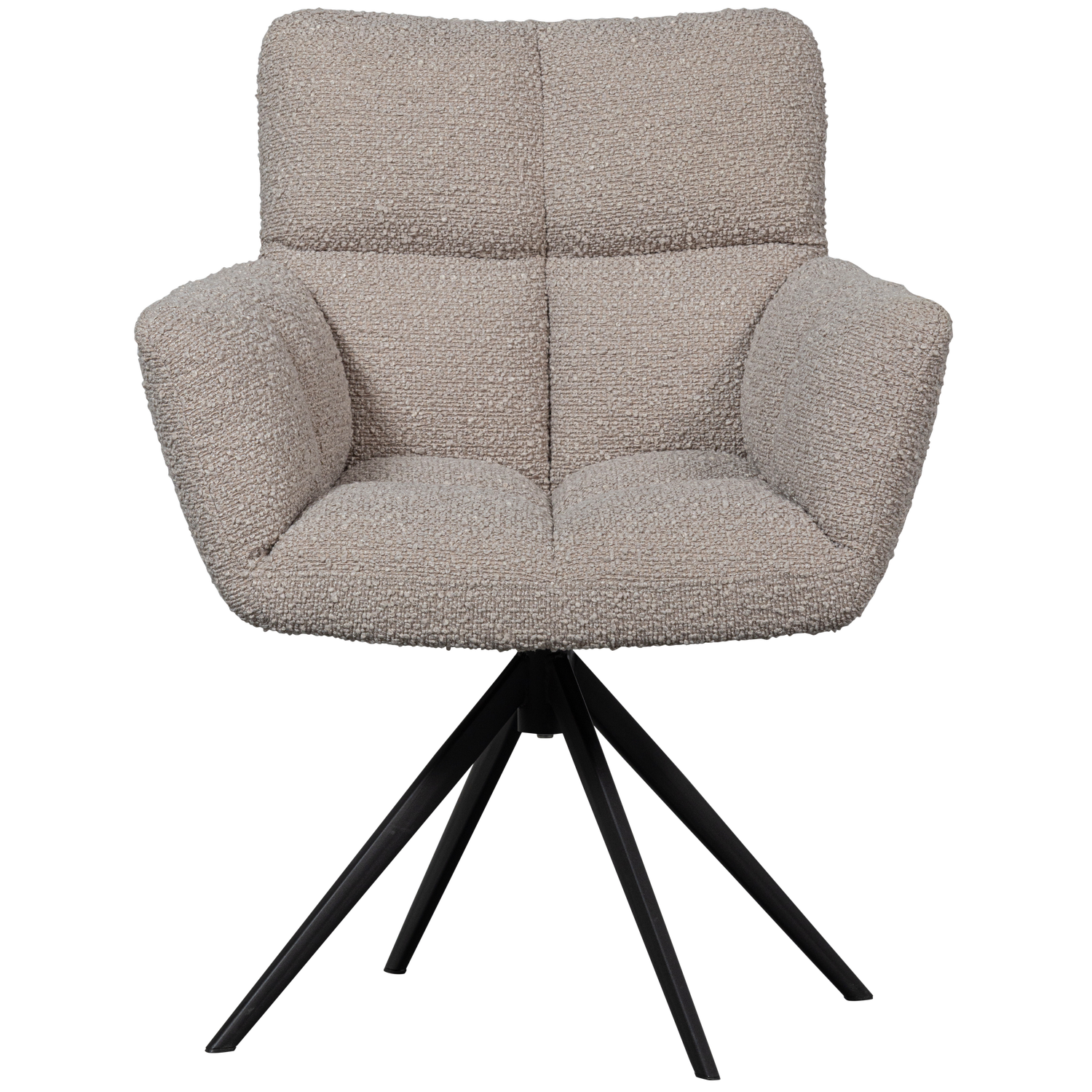 Vinny Draaistoel Met Armleuning Boucle Zand van WOOOD – Luxe comfort op maat van PureWonen. Vraag naar de beste prijs.