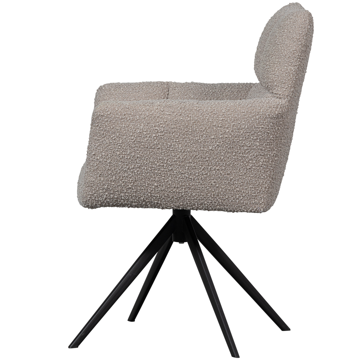Vinny Draaistoel Met Armleuning Boucle Zand van WOOOD – Luxe comfort op maat van PureWonen. Vraag naar de beste prijs.