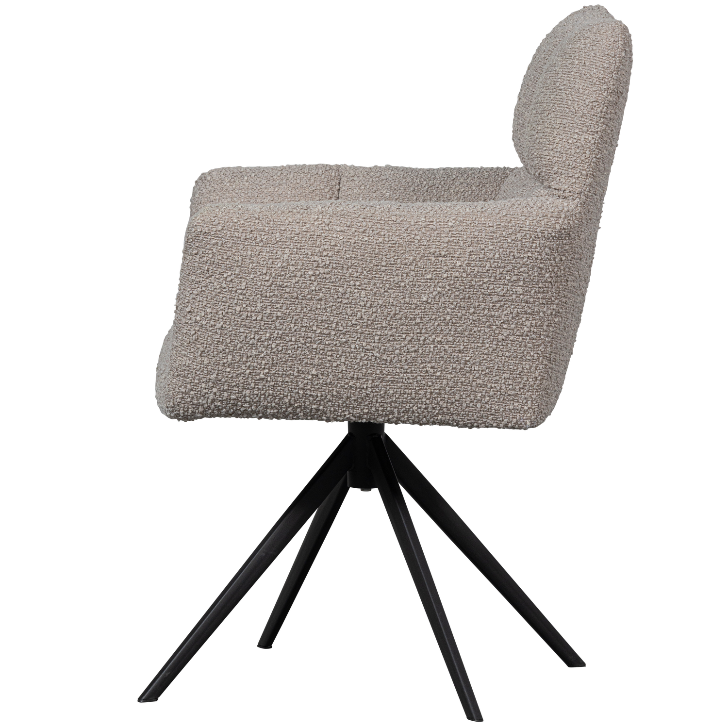 Vinny Draaistoel Met Armleuning Boucle Zand van WOOOD – Luxe comfort op maat van PureWonen. Vraag naar de beste prijs.