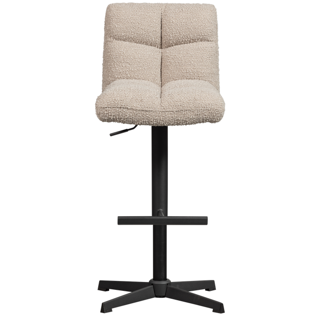 Vinny Draaibare Barstoel Boucle Zand van WOOOD – Luxe comfort op maat van PureWonen. Vraag naar de beste prijs.