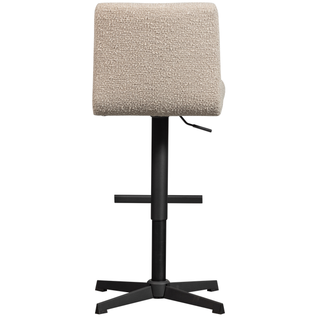 Vinny Draaibare Barstoel Boucle Zand van WOOOD – Luxe comfort op maat van PureWonen. Vraag naar de beste prijs.