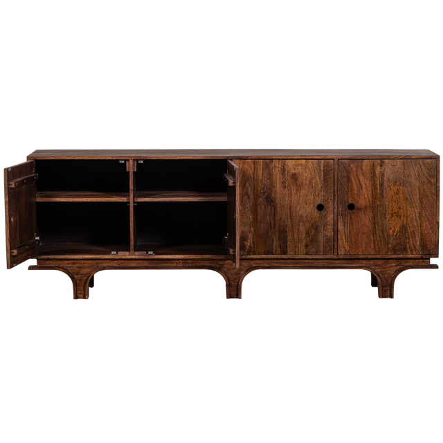 Staes Dressoir 4 Deurs Mango Hout Walnoot van WOOOD – Luxe comfort op maat van PureWonen. Vraag naar de beste prijs.
