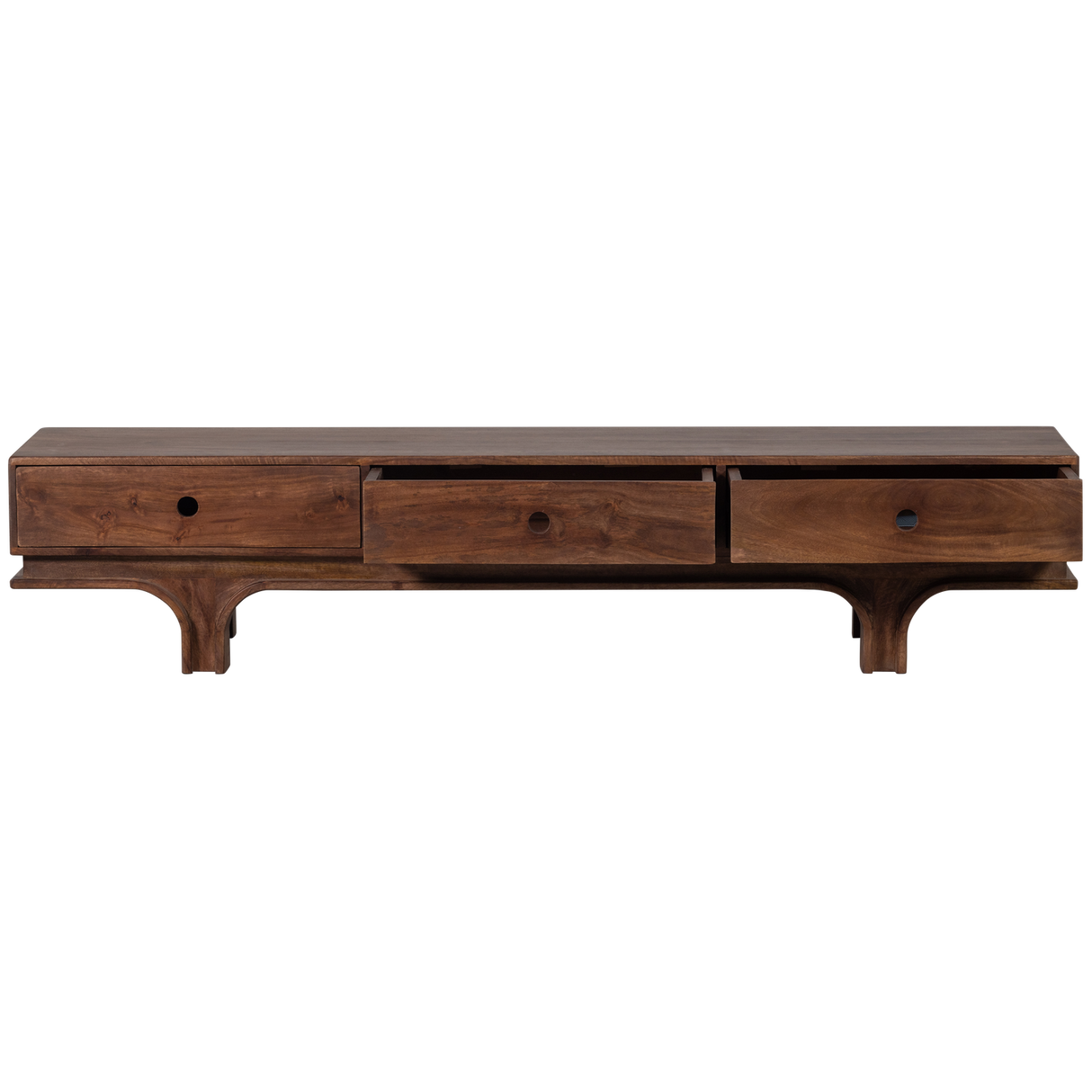 Staes Tv Meubel 3 Lades Mango Hout Walnoot van WOOOD – Luxe comfort op maat van PureWonen. Vraag naar de beste prijs.