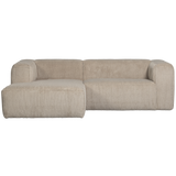 Bean Chaise Longue Links Grove Ribstof Travertin van WOOOD – Luxe comfort op maat van PureWonen. Vraag naar de beste prijs.
