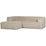 Bean Chaise Longue Links Grove Ribstof Travertin van WOOOD – Luxe comfort op maat van PureWonen. Vraag naar de beste prijs.