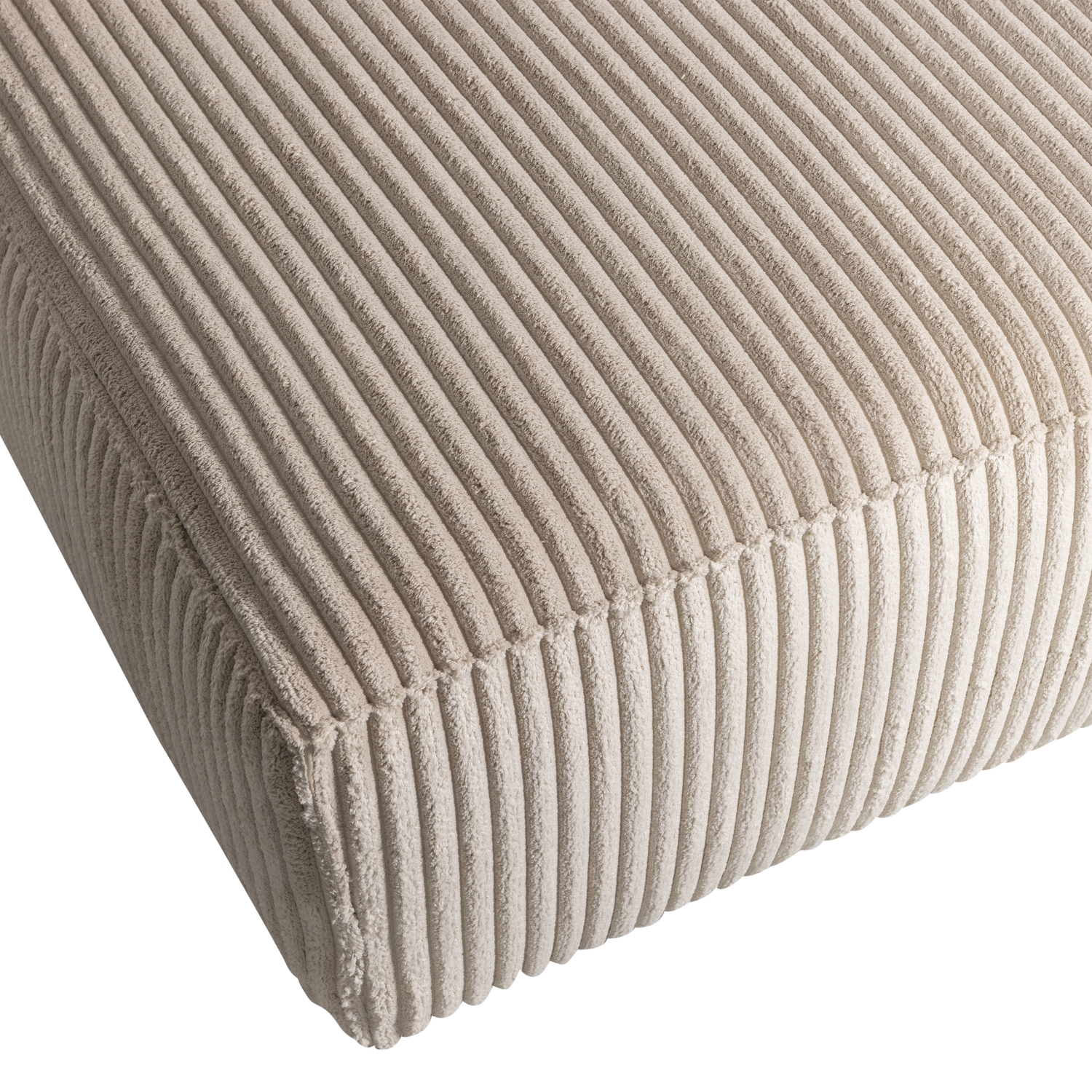 Bean Chaise Longue Links Grove Ribstof Travertin van WOOOD – Luxe comfort op maat van PureWonen. Vraag naar de beste prijs.