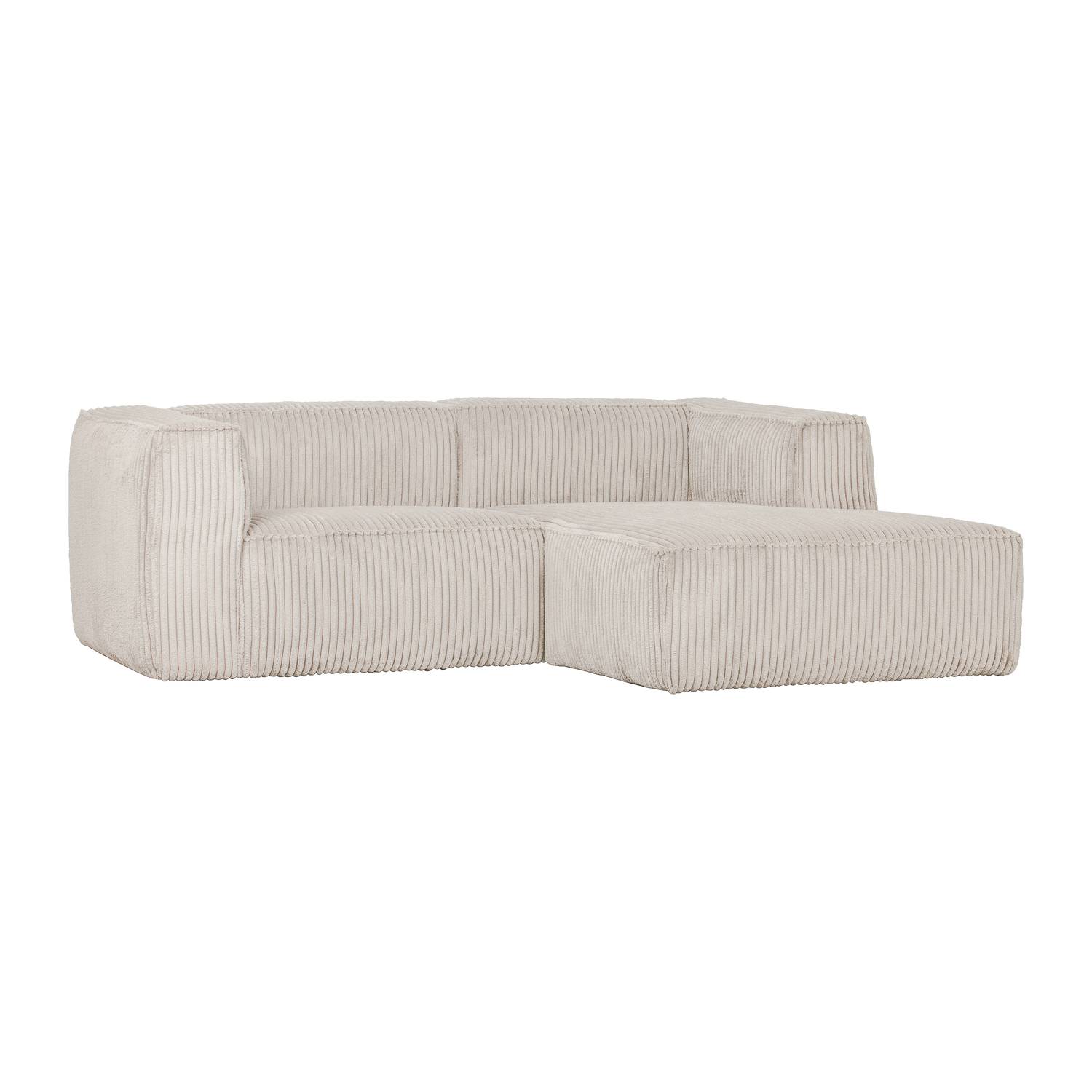 Bean Chaise Longue Bank Rechts Ribstof Naturel