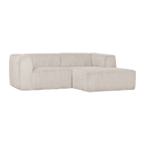 Bean Chaise Longue Bank Rechts Ribstof Naturel