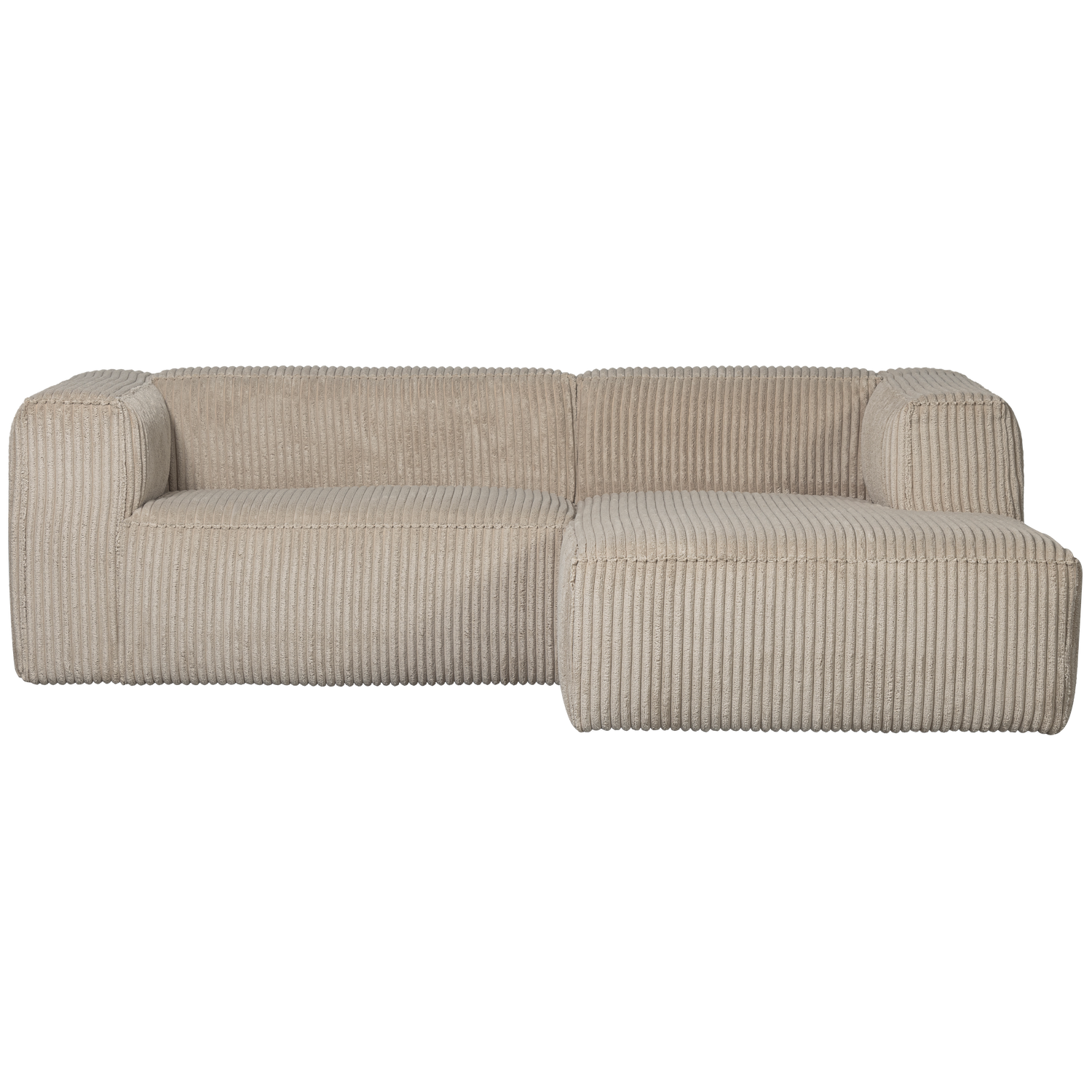 Bean Chaise Longue Rechts Grove Ribstof Travertin van WOOOD – Luxe comfort op maat van PureWonen. Vraag naar de beste prijs.