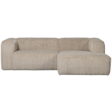 Bean Chaise Longue Rechts Grove Ribstof Travertin van WOOOD – Luxe comfort op maat van PureWonen. Vraag naar de beste prijs.