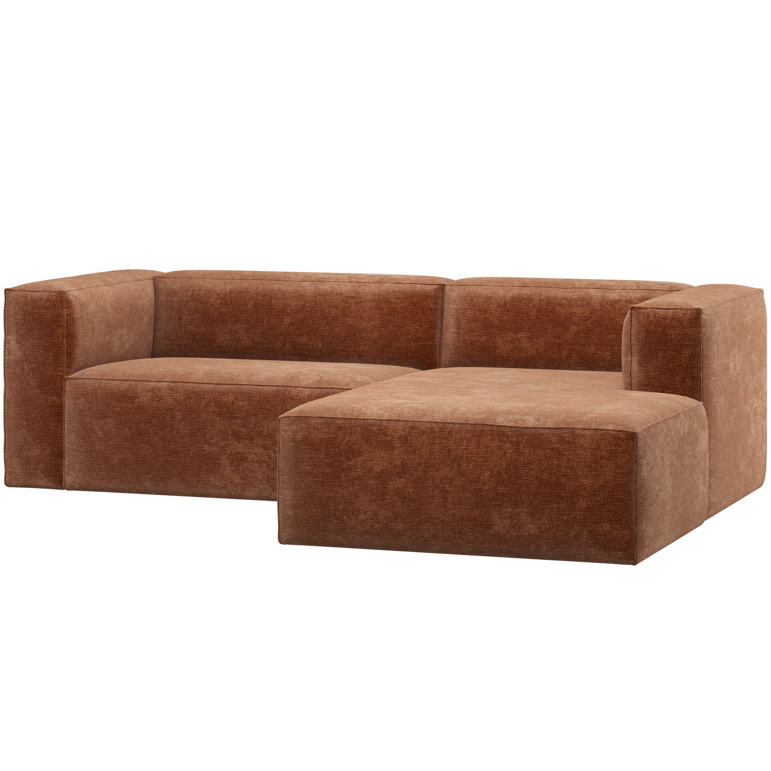 Bean Chaise Longue Bank Rechts Chenille Velvet Terra