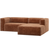 Bean Chaise Longue Bank Rechts Chenille Velvet Terra