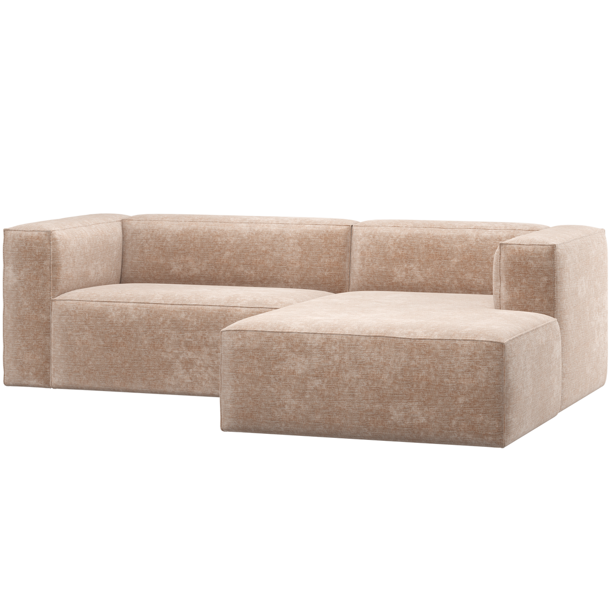 Bean Chaise Longue Bank Rechts Chenille Velvet Naturel