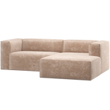 Bean Chaise Longue Bank Rechts Chenille Velvet Naturel