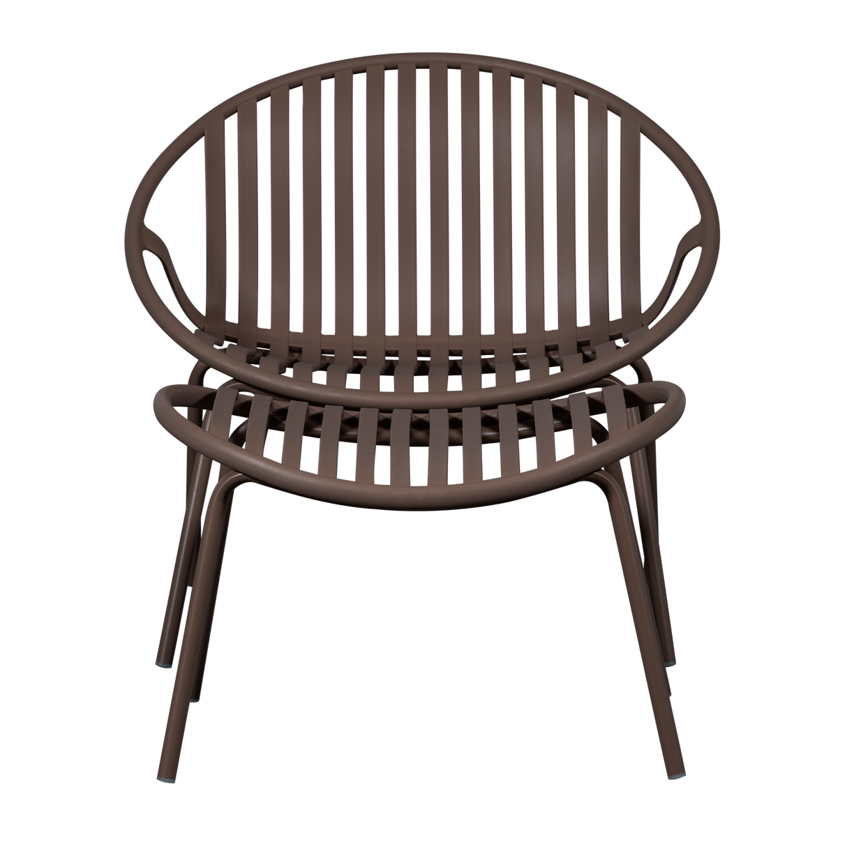 Bruce Tuin Loungestoel + Hocker Pp/Metaal Paars/Bruin