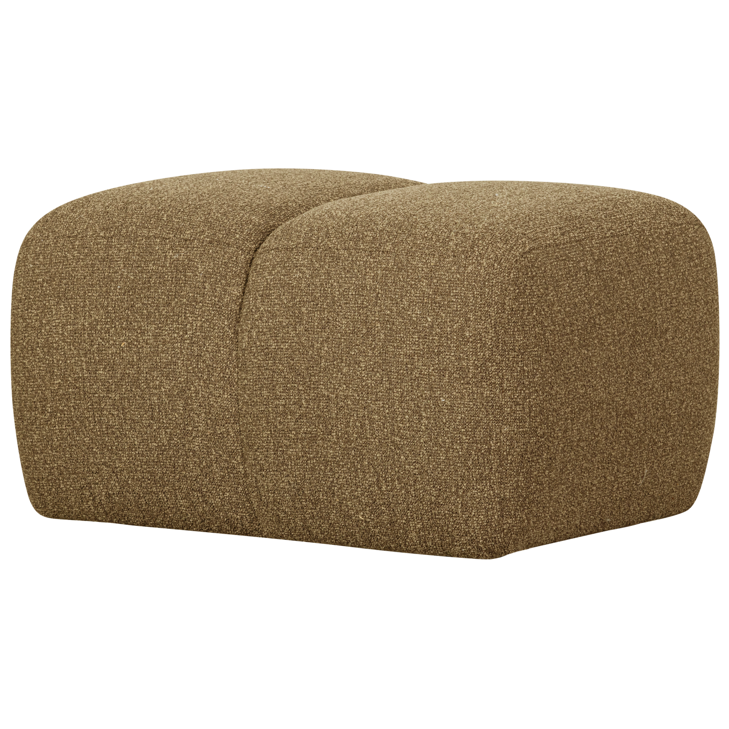 Mojo Poef Boucle Geel/Bruin Melange