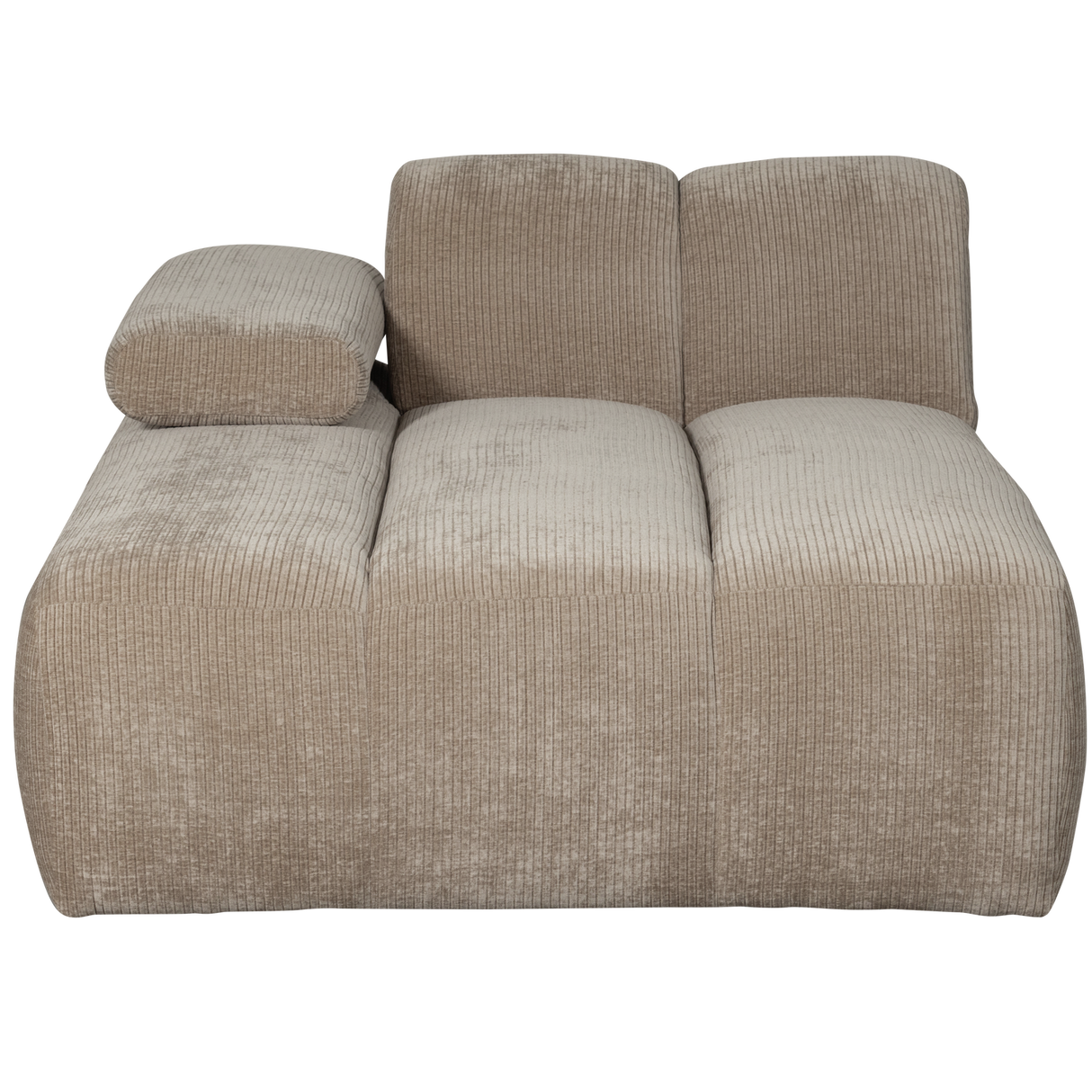Mojo Chaise Longue Element Links Ribstof Donkerzand