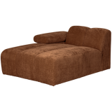 Mojo Chaise Longue Element Links Ribstof Roestbruin