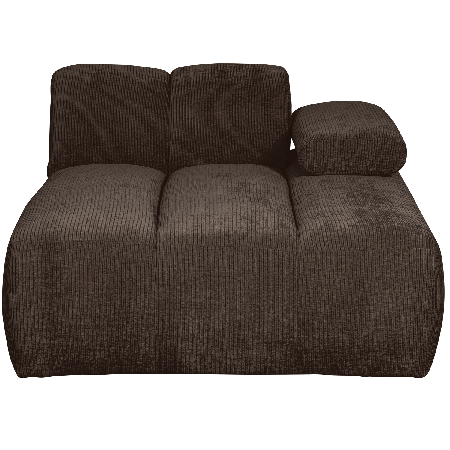 Mojo Chaise Longue Element Rechts Ribstof Bruin