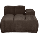 Mojo Chaise Longue Element Rechts Ribstof Bruin