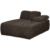 Mojo Chaise Longue Element Rechts Ribstof Bruin