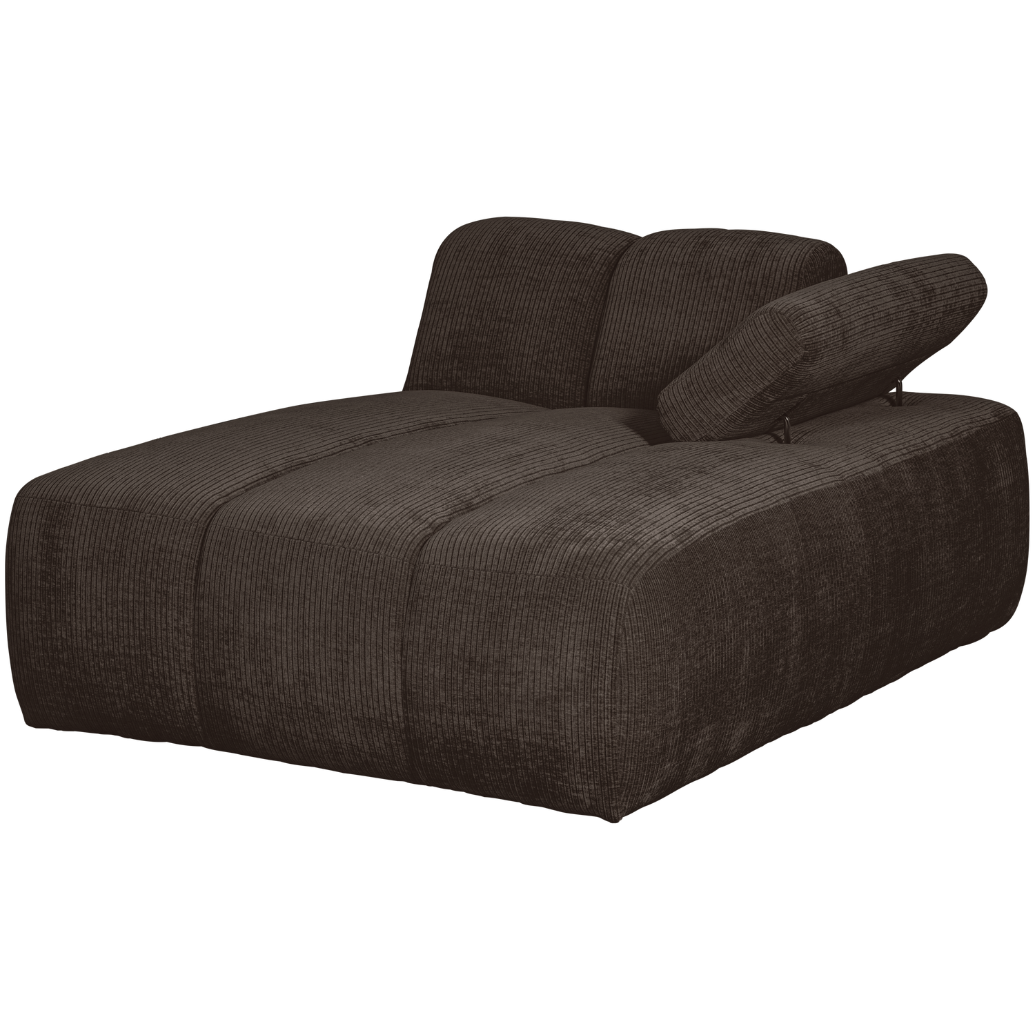 Mojo Chaise Longue Element Rechts Ribstof Bruin