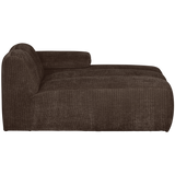 Mojo Chaise Longue Element Rechts Ribstof Bruin