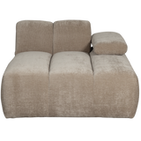 Mojo Chaise Longue Element Rechts Ribstof Donkerzand