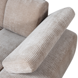 Mojo Chaise Longue Element Rechts Ribstof Donkerzand